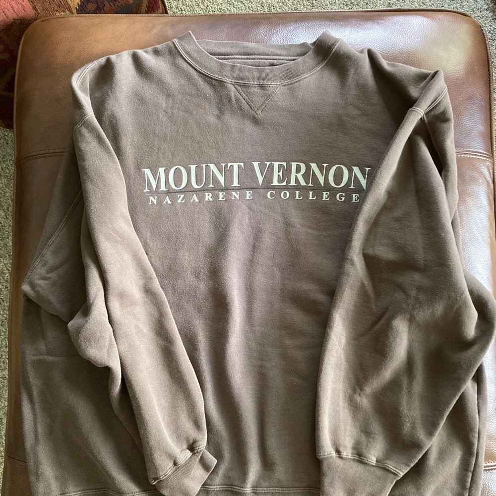 Vtg 90s Gear For Sports Mount Vernon Nazarene College Sweatshirt Size XXL Brown